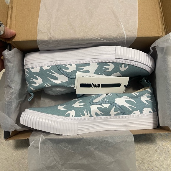 Women’s Size 10 (Euro Sz 40) Alexander McQueen MCQ Swallow Sneakers White/Blue - Picture 15 of 16